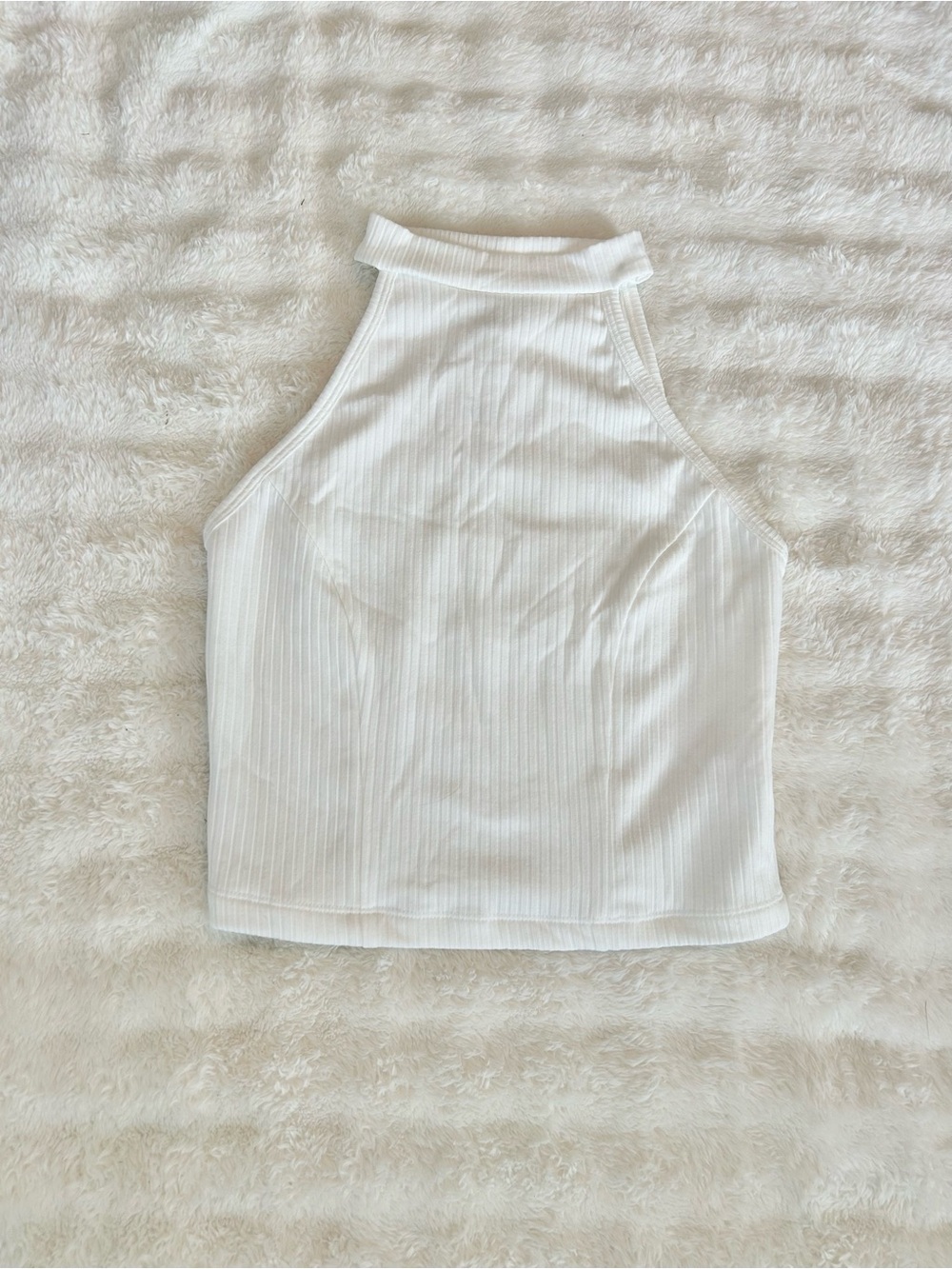 Versona White Ribbed Mock Neck Sleeveless Tank Top Size XS NWT